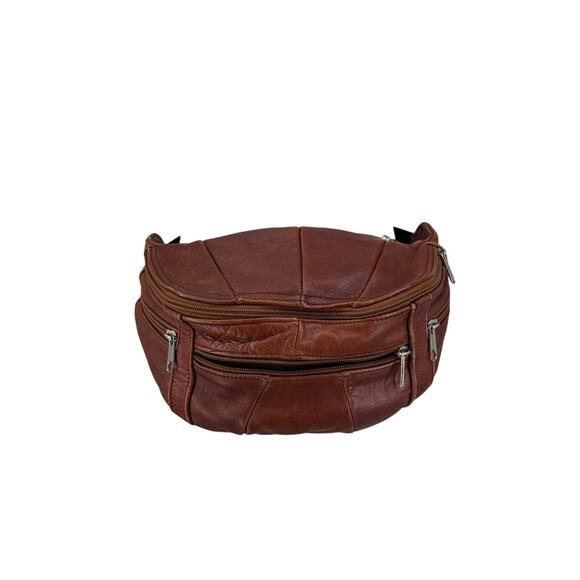 Vintage Leather Waist Pack Sling Brown Woodstock Travel Boho Hippie - Picture 5 of 16